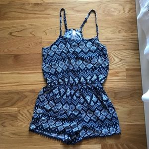 Aeropostale blue tribal print romper